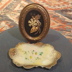 Mt Washington Glass Dresser Tray No. 71 Hand Painted 10"x7" vintage jewelry art